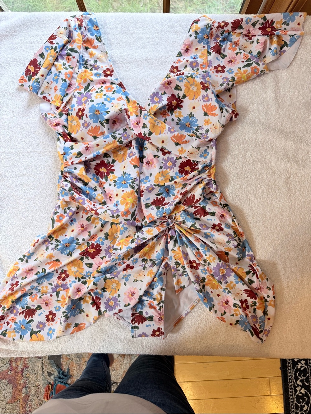 Floral Twist-Front One-Piece Swimsuit - Multi Floral